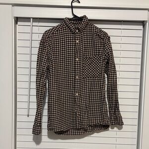 H&M Men's Casual Checkered Shirt - Black and Brown